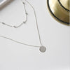 S925 Sterling Silver Choker Round Bead Double Clavicle Necklace Chain for Women Silver Jewelry