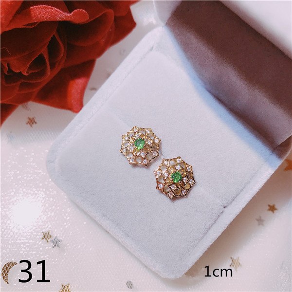 S925 Sterling Silver Drop Earrings For Women Gold Emerald Gemstone Baroque Vintage Palace Luxury Fine Jewelry Accessories
