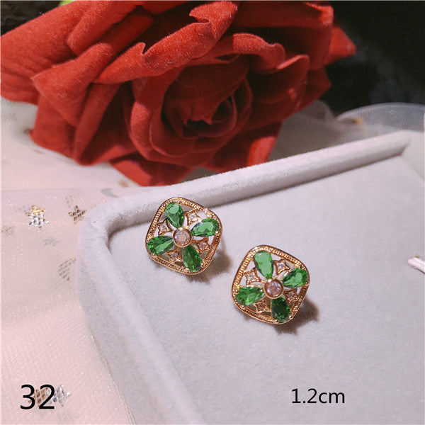 S925 Sterling Silver Drop Earrings For Women Gold Emerald Gemstone Baroque Vintage Palace Luxury Fine Jewelry Accessories