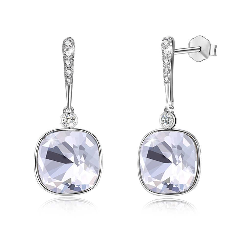 S925 Sterling Silver Earrings Crystals From Element Women Drop Earring Simple Fashion Fine Jewelry