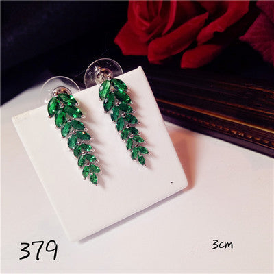 S925 Sterling Silver Emerald Eardrop Earrings For Women Vintage Luxury Temperament Bijoux Ear Studs Anti Allergy Fine Jewelry