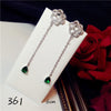S925 Sterling Silver Emerald Eardrop Earrings For Women Vintage Luxury Temperament Bijoux Ear Studs Anti Allergy Fine Jewelry