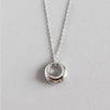 S925 Sterling Silver Fashion Minimalist Geometric Circle Short Clavicle Necklace