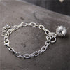 S925 Sterling Silver Fashion Personality Bell Bracelet Silver Simple Extension Of The Chain Women Wristband