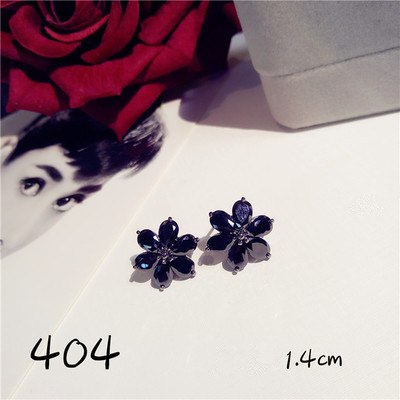 S925 Sterling Silver Fine Jewelry Drop Earrings For Women Black Spinel Simple Temperament Vintage Rose Swan Eardrop Brincos