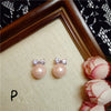 S925 Sterling Silver Fine Jewelry Earrings Light Orange Vintage Pink Pearls Long Crystal Flower Cubic Zirconia Aretes