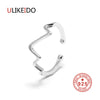 S925 Sterling Silver Jewelry Electrocardiogram Rings Fashion Classic Open Ring For Men And Women Lovers' Gift R73