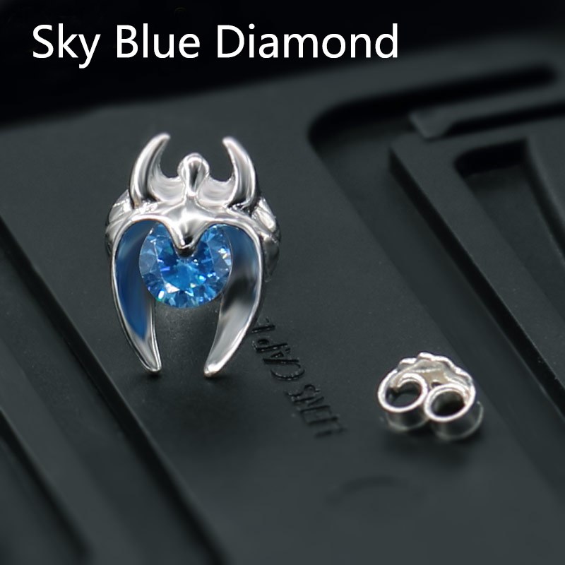 S925 Sterling Silver Jewelry Fashion Punk Stud Earring AAA Zircon Colorful Set Auger For Men And Women Birthd Gift 047