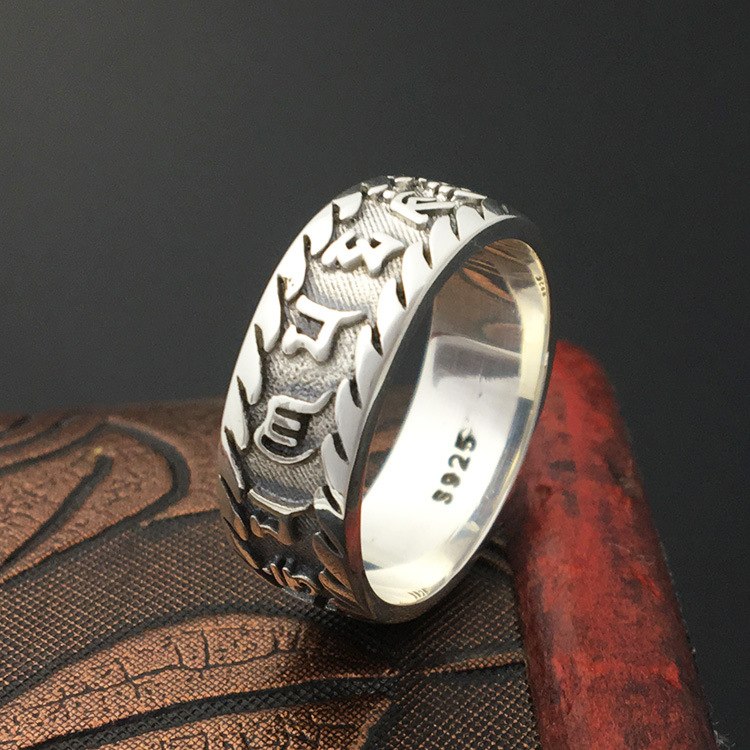 S925 Sterling Silver Jewelry Handicraft Retro Thai Silver Personal Male Fashion Ring