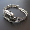 S925 Sterling Silver Matte Surface Retro Thai Silver Hollow Pattern Watch Female Silver Watch Detachable Section Bracelet