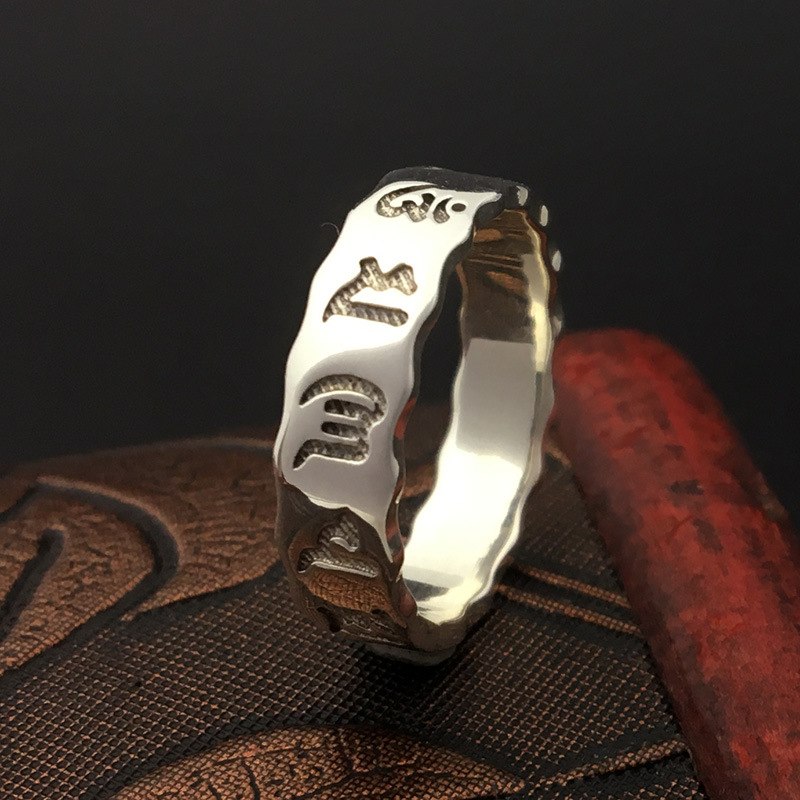 S925 Sterling Silver Ornaments Retro Thai Silver Simple Men & Women 's Personality Fashion Ring