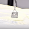S925 Sterling Silver Personality Bag Shape Pendant Necklace Sliver Gold Plated women girl sweater chain Jewelry Gifts for Mom
