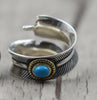 S925 Sterling Silver Ring in Popular classic style Feather series trendy jewelry Inlaid turquoise gift of love