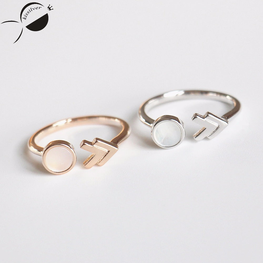 S925 Sterling Silver Shell Designers Openings Rose Gold Color Women Ring Fresh EURO Style Hot Selling Female New Party Rings