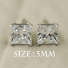 S925 Sterling Silver Square Stud Earrings For Women Crystal Zircon Statement Earring CZ Stone Luxury Wedding Jewelry Gift brinco