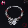S925 Sterling Silver Women's Bracelet & Bangle Natural Stone Bells Round Beads Bracelet Crystal Wedding Fine Jewelry YB26