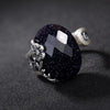 S925 Sterling Sliver High-end Fashion Crystal Ring Various Colors for Women Fine Jewelry