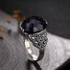 S925 Sterling Sliver Retro Fashion Natural Crystal Ring With Various Colors High-end Opening Engagement Ring Jewelry for Women