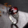 S925 Sterling Sliver Retro Fashion Natural Crystal Ring With Various Colors High-end Opening Engagement Ring Jewelry for Women