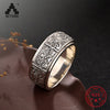 S925 Sterling Sliver Retro Men and Women Ring Buddhism Eight Auspicious Thai Silver Personality Can Rotate Ring Jewelry