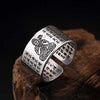S925 Sterling Sliver Vintage Fashion Buddha Ring for Men and Women Thai Silver Open Ring