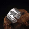 S925 Sterling Sliver Vintage Fashion Buddha Ring for Men and Women Thai Silver Open Ring