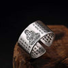 S925 Sterling Sliver Vintage Fashion Buddha Ring for Men and Women Thai Silver Open Ring