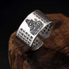 S925 Sterling Sliver Vintage Fashion Buddha Ring for Men and Women Thai Silver Open Ring