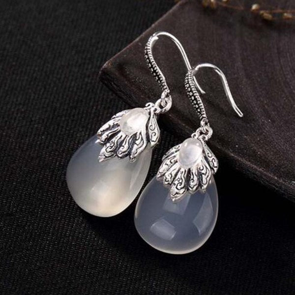 S925 Sterling Sliver Vintage Women Drop Earrings High-end Fashion Wild Clouds Drop Inlaid Earrings for Lady Best Jewelry Gift