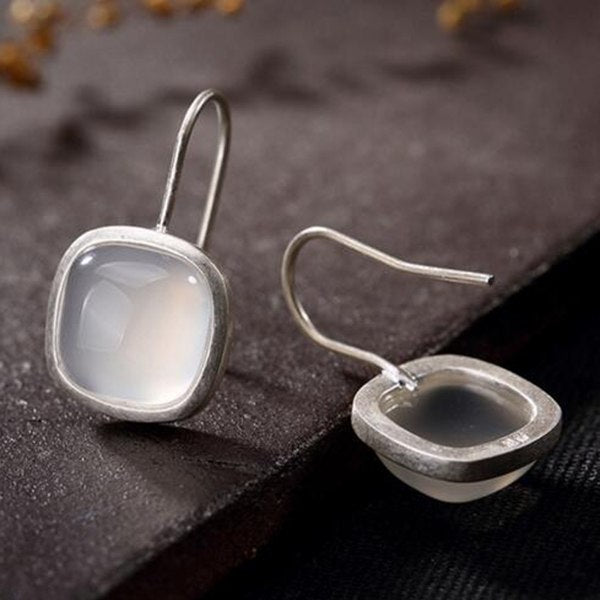 S925 Sterling Sliver Women Earrings Fashion Unique Simple Square Earrings for Women