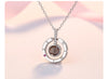 S925 Sterling silver pendant 100 languages I love you clavicle chain love memory engagement confession wedding necklace female