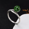 S925 pure silver inl hetian jade jade restoring ancient ways round pearl ring ring   high-grade openings