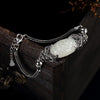 S925 pure silver natural Hetian jade white peony butterflies retro Thai silver high-end female Bracelet