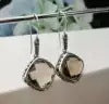 S925 silver inlaid Earrings lady's Retro cut Tea Face Earrings Fashion Style Jewelry Earrings accessories