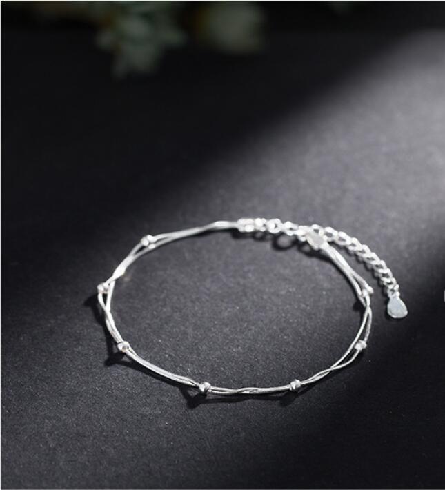 S925 silver string bender silver bracelet fashion wild silver jewelry LN09