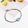 S925 sterling silver bell blue chalcedony bracelet personality simple female blue crystal bracelet GB03