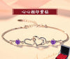 S925 sterling silver bracelet female Korean version of the simple personality student couple bracelet