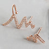 S925 sterling silver heartbeat earrings micro-inlaid zircon earrings female silver jewelry