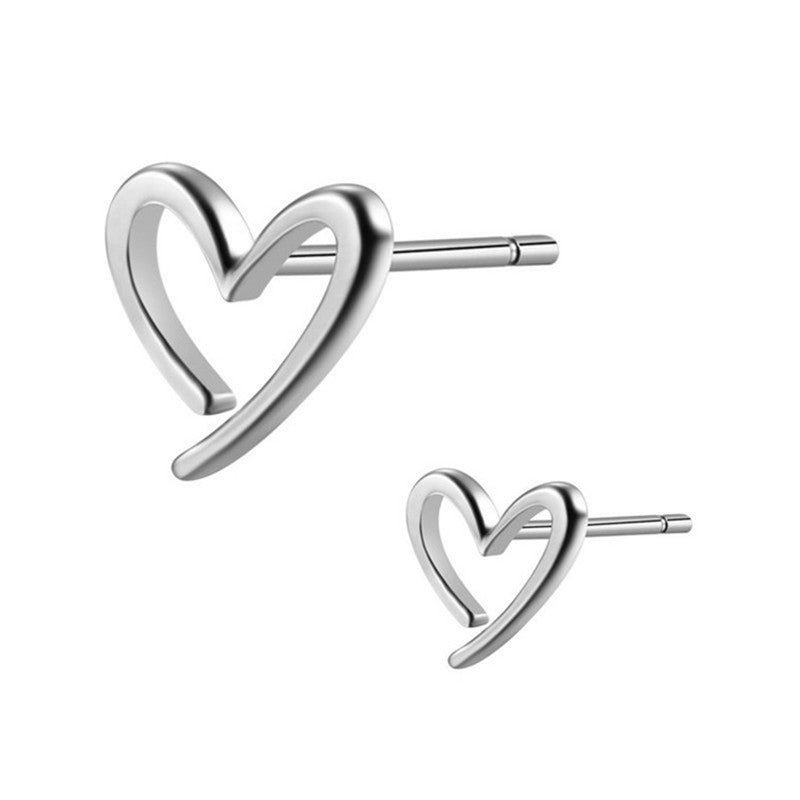 S925 sterling-silver-jewelry Ear Studs Earrings For Women Lovers Heart & Love Classic Simple Fine Jewelry Small Earring Aretes