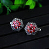S925 sterling silver jewelry   Thai fine inl black women beautiful flower earrings elegant