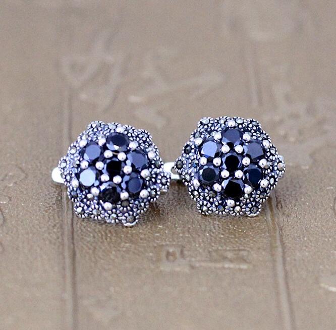 S925 sterling silver jewelry   red garnet female ear clip jewelry