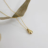 S925 sterling silver personality smooth teardrop-shaped short necklace