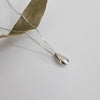 S925 sterling silver personality smooth teardrop-shaped short necklace