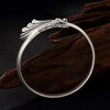 S990 Silver Coin Antique, Matte Phoenix Opening Bracelet, Sterling Silver Lady's High-end Bracelet Agent Wholesale