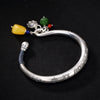 S999 Fine Silver Restoring Ancient Ways Is Six Words Ms Lotus Hetian Jade Jade Beeswax South Red Bracelet Wholesale