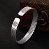 S999 Fine Silver Six Words Prajnaparamita Heart Sutra Female Bracelet Wholesale Silver Restoring Ancient Ways Openings