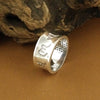 S999 Sterling Silver Six Words Scripture Through The Ring Male Fashion Personality Ring