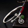 S999 fine silver restoring ancient ways is hetian jade lotus high-grade red rope benmingnian bangle bracelets
