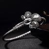 S999 silver coin antique, Thai silver Phoenix weaving lady bracelet, high-end Open Silver Sterling Bracelet