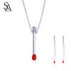 100% 925 Sterling Silver Necklace & Earring Jewelry Sets Original Design Sterling Silver Jewelry for Women Gift